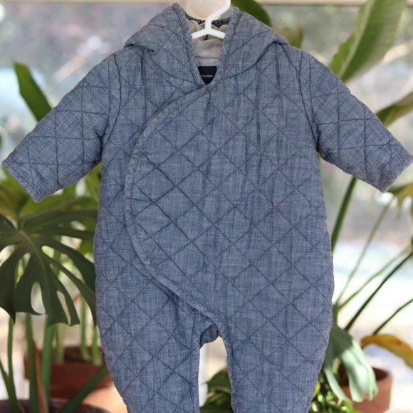 Baby Gap | Quilted Denim One-Piece Jacket - Picture 1 of 4